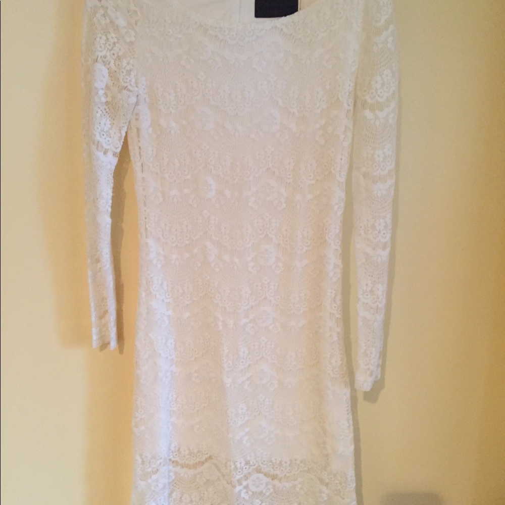 White Lace Midi Dress
